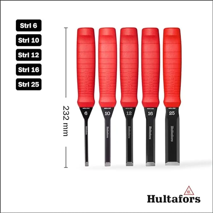 Hultafors Meißel-Set, 5-teiliges Set mit hochwertigen japanischen Stahlklingen, verstaut in praktischer Leinentasche – Bild 2