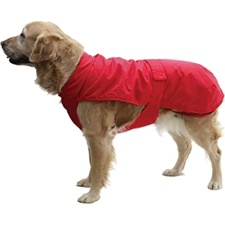 Fashion Dog Hunde-Regenmantel mit Fleecefutter - Rot - 75 cm