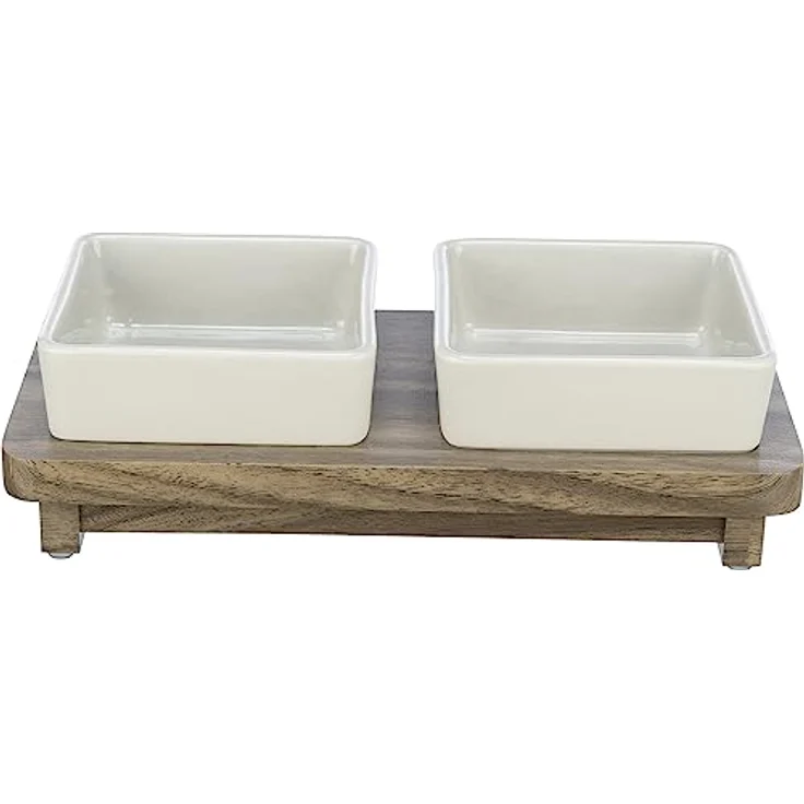 Trixie Keramiknapf Set CityStyle, 2 × 0.4 l, Grau/Braun (0.40 l), Futternapf – Bild 1