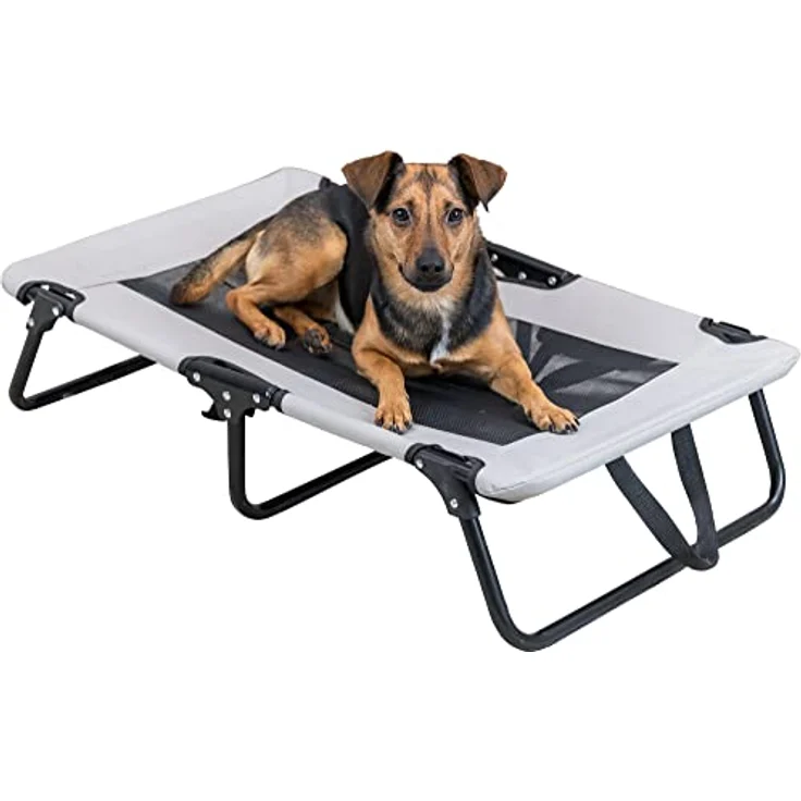 TRIXIE Hundeliege, Hundebett, Zusammenklappbar, 79 × 19 × 50 cm, Grau/Schwarz - 28211 – Bild 3