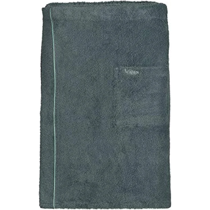 Vossen Saunakilt Lars, Türkis, Uni, 60x140 cm, Oeko-Tex® Standard 100, saugfähig, mit praktischer Tasche und verstellbaren Druckknöpfen – Bild 2