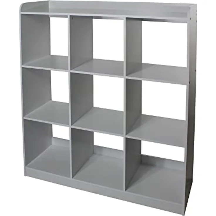 Iris Ohyama, Kindermöbel, Bücherregal, Spielzeugorganizer, 9 feste Regale, Multifunktional, Design, Kinderkrippe, Zimmer, Schule - Kids cube shelf KCX-9 - Grau