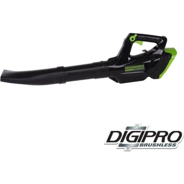 Greenworks GC82BLB, Batterieblattgebläse 82 V mit 230 km/h Blasgeschwindigkeit und 600 cfm Luftvolumen - ohne Batterie und Ladegerät