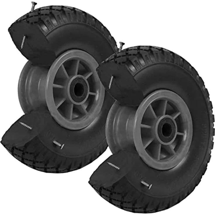 TRUTZHOLM 2X Sackkarrenrad Vollgummi 260 mm 3.00-4 PU Sackkarre Ersatzrad Rad Reifen 75 mm - Preisvergleich – Bild 1