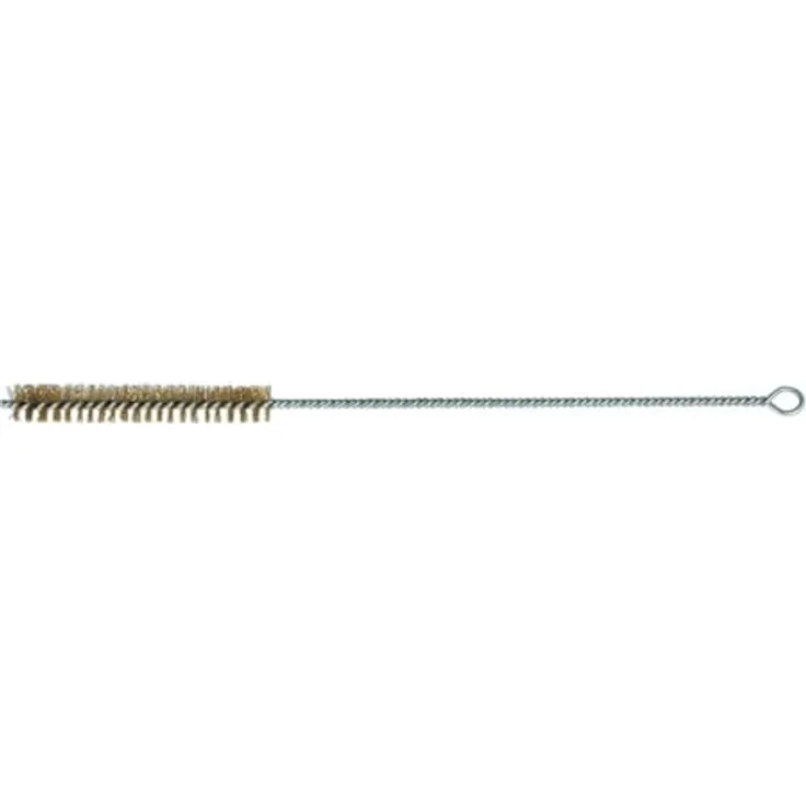 Lessmann Zylinderbürste mit Öse, Ø 6 mm, Messingdraht-Besatz, 300 mm Gesamtlänge, zur Reinigung und Entgratung von Rohren und Bohrungen, Made in Germany