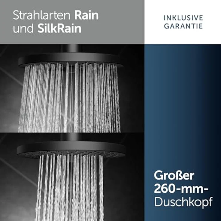 Ideal Standard Kopfbrause Alu+, 2-Funktionen in Schwarz Matt, mit reduzierten Durchfluss von 12 l/min und pflegeleichten Düsen – Bild 3