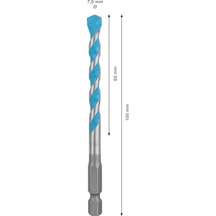 Bosch Expert HEX-9 2608900579, Mehrzweckbohrer 7 mm, 100 mm Gesamtlänge, Sechskantschaft, präzises Bohren in harten Materialien – Bild 3