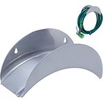 Relaxdays Schlauchhalter Wand, für 30 m 1/2" Schlauch, Gartenschlauch Halterung, Metall, runde Schlauchaufhängung, grau