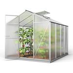GFP Gewächshaus ECO 4 Alu-Rahmen 192x256 cm 8 mm Doppelstegplatten, mit Fundamentrahmen automatischer Fensteröffner - Made in Austria
