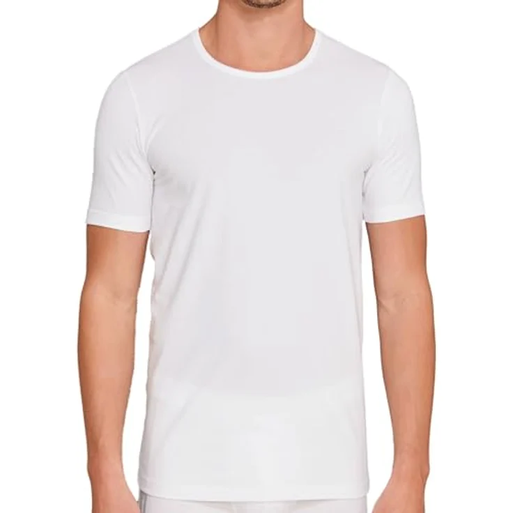 Schiesser Herren T-Shirt, Kurzarm, Weiss, XXl, 95% Bio-Baumwolle, elastischer Material-Mix, Rundhalsausschnitt – Bild 2