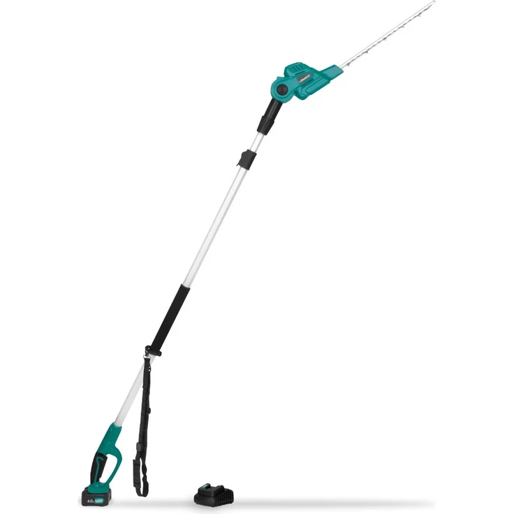 VONROC Teleskop-Heckenschere HT503DC, 20V mit 4,0Ah Akku, neigbare Klinge und ausziehbare Stange (200-260 cm)