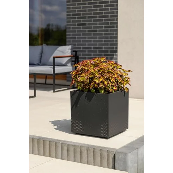 ONDIS24 Pflanzkübel Caro 40, Blumenkübel in Beton Optik mit 36L Volumen, frostsicher, UV-beständig und mit Rollen, 100% recycelter Kunststoff – Bild 6