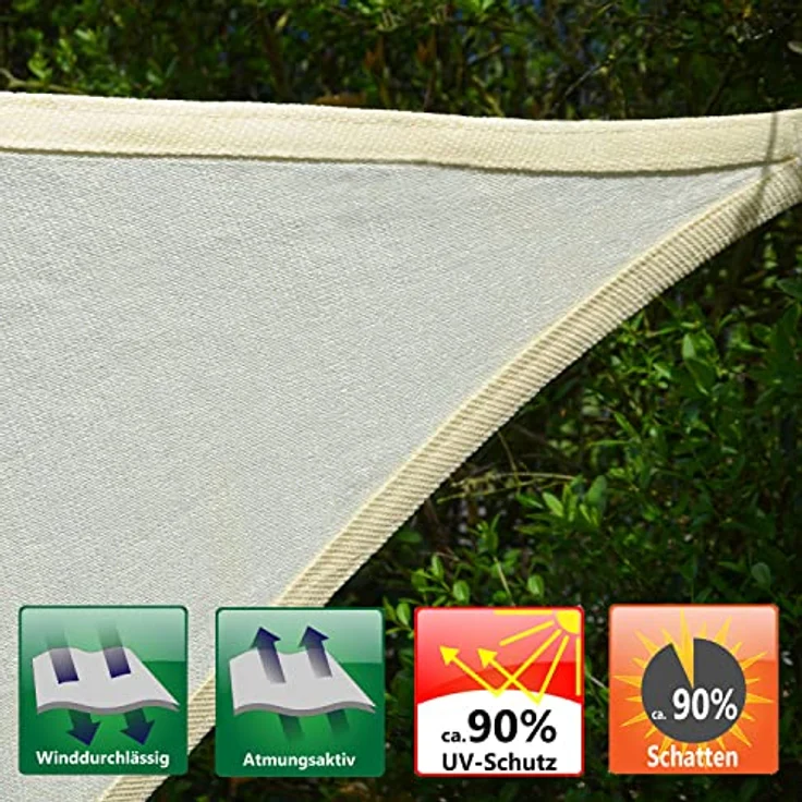 AMANKA 90% UV Schutz: 8x8x8 Sonnensegel Dreieckig Wasserdurchlässig - Terrassendach Sonnenschutz Dreieck - Sonnensegel Garten Sonnenschutz für Trampolin Sonnensegel Pergola Dreieckig Sonnensegel Pool – Bild 3