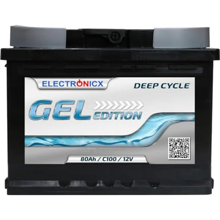 Electronicx Gel Batterie 80 AH 12V, wartungsfrei und gasungsfrei, ideal für Wohnmobil und Boot – Bild 1