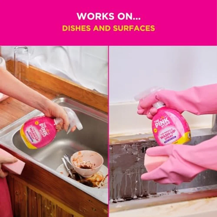 Spectrum The Pink Stuff Allzweckreiniger, 2 x 750 ml, vegan, streifenfreies Ergebnis, stark gegen Fett und Schmutz – Bild 3