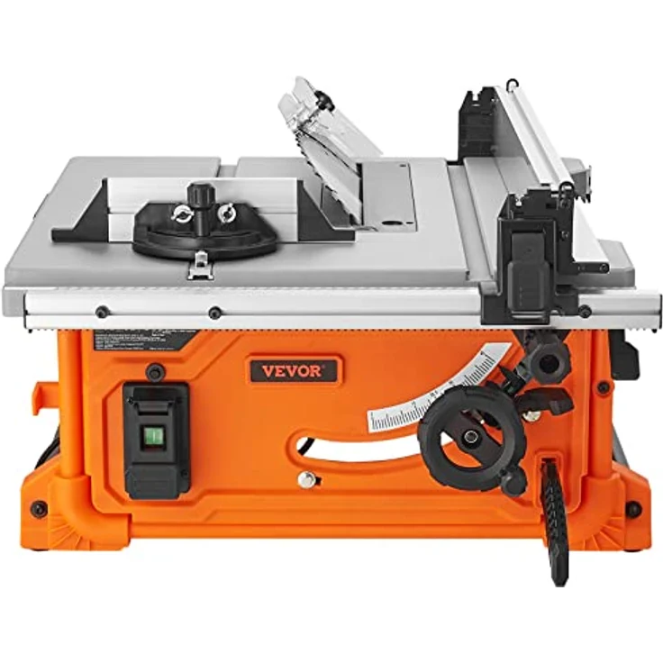 VEVOR Tischkreissäge 1800W, 4400 U/min, 85mm Schnitttiefe bei 90°, 60mm bei 45°, Winkelanschlag -60/60 für Holzarbeiten – Bild 10