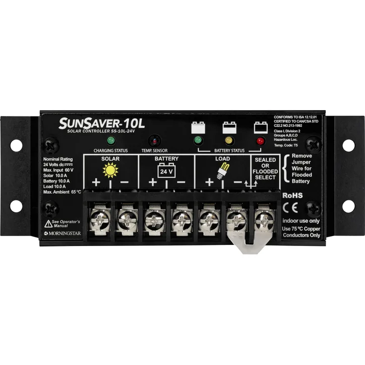 Morningstar Solarladeregler Morningstar Sunsaver SS-10L 24V, fortschrittlicher Solar-Laderegler mit weltweitem Einsatz