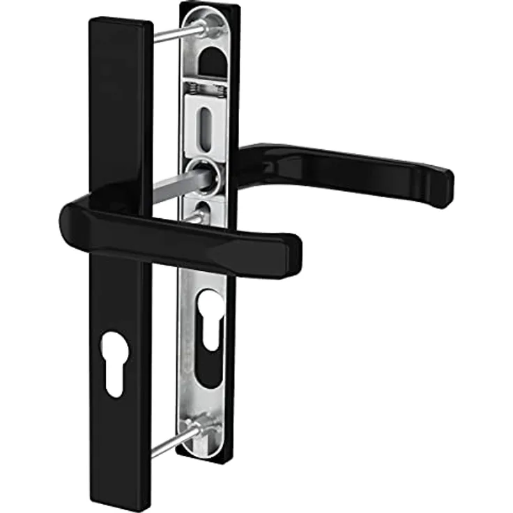 Premium Drückergarnitur Saturn DHS 92mm - Rechteckig - Griff-Griff Schwarz RAL 9005, 32mm