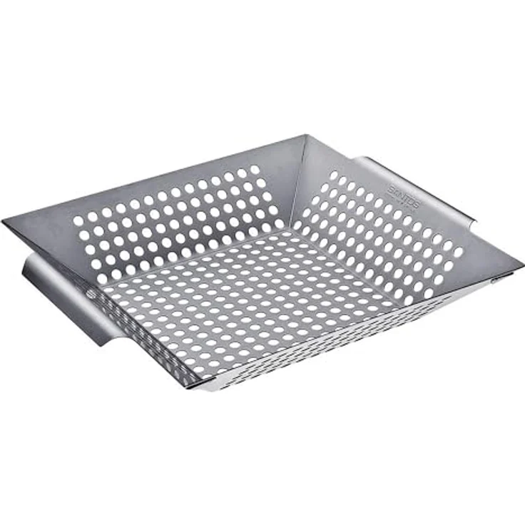 SANTOS Gemüsekorb XL / Grillwok Edelstahl, 30,5 x 30,5 cm – Bild 3