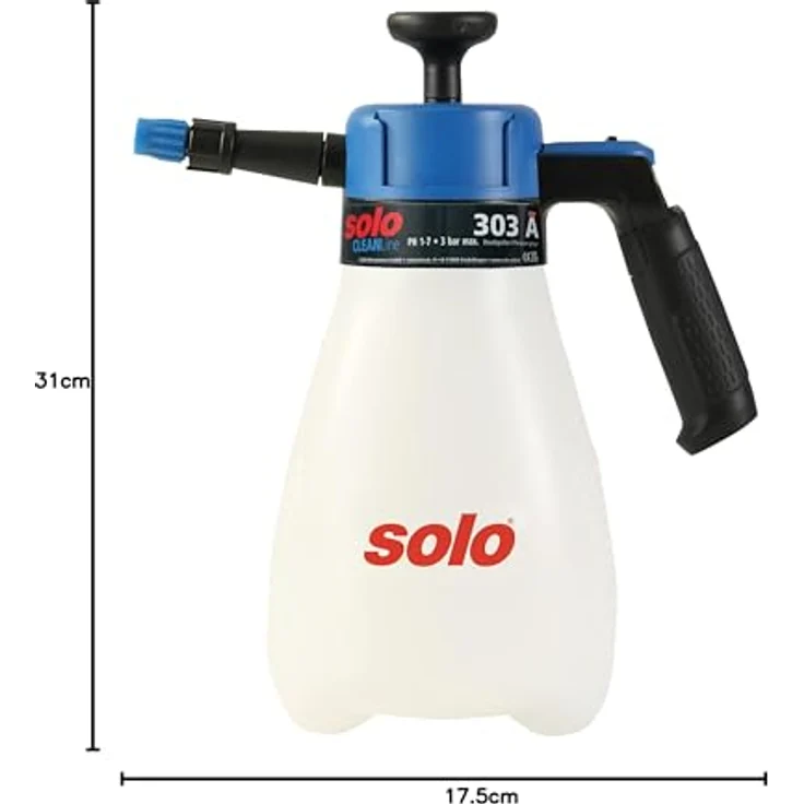 Solo 303 A Drucksprüher Made in Germany, Weiß - 1,25 Liter Füllvolumen, Große Kolbenpumpe, 3 bar Spritzdruck – Bild 3