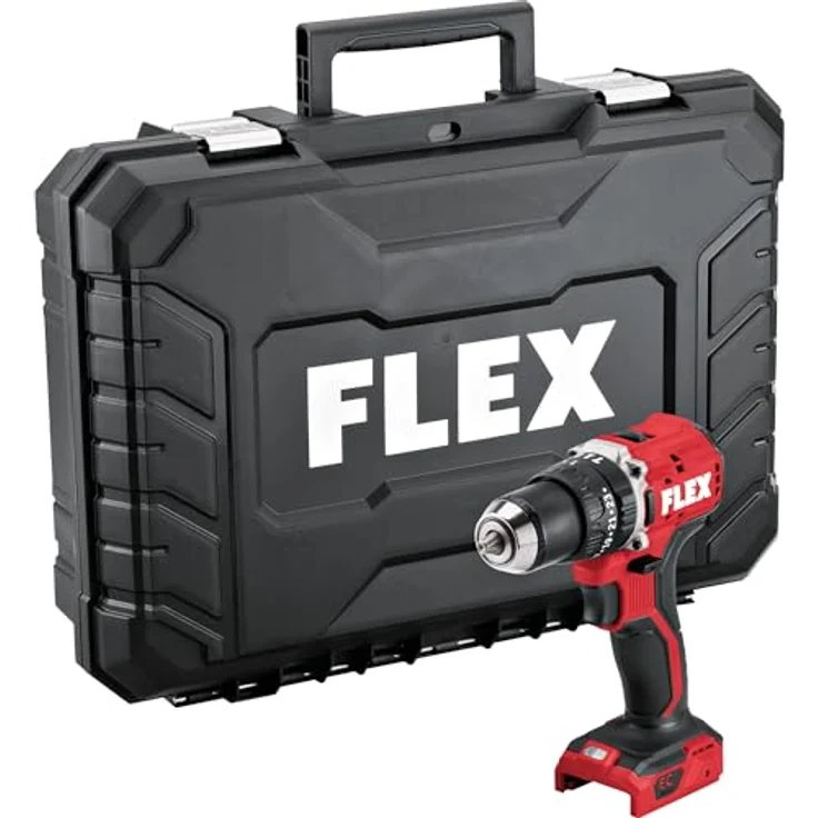 FLEX Kompakter 2-Gang Akku-Schlagbohrschrauber 18 V PD 2G 18-EC LD TC, bürstenloser Motor, LED-Anzeige, rutschfester Griff, inklusive Gürtelclip und Bitgarage – Bild 2