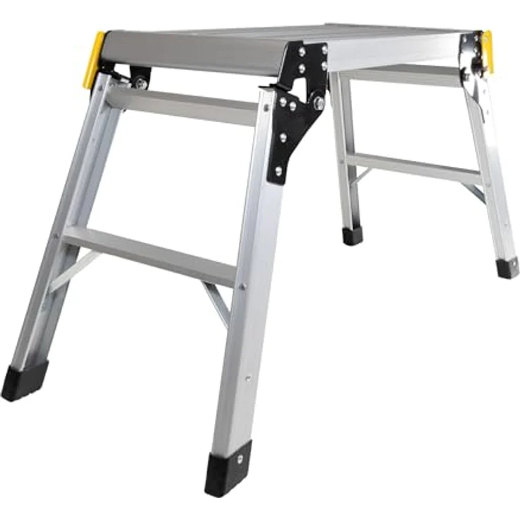LEMODO Arbeitsplattform | Arbeitsbühne mit Antirutsch-Oberfläche 51 x 30 cm | Laufbühne bis zu 150 kg belastbar | Aluleiter mit 2 Stufen | Plattformleiter – Bild 3