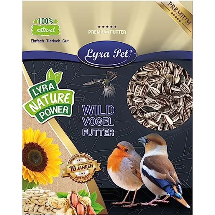 Lyra Pet® | 25 kg Sonnenblumenkerne Gestreift | Wildvogelfutter für Sommer & Winter | Ideal für Freilebende Vögel | Vogelfutter für das Ganze Jahr | Ölreiches Streufutter | Kräftige & Gesunde Schnäbel - Preisvergleich – Bild 1