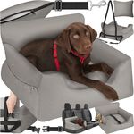tectake® Hundesitz, Autositz für Hunde, Hunde Autositz für Rückbank, Beifahrer oder Rücksitz, Reisebett Hund, mit Hundegurt, Sitzerhöhung mit Hundeanschnaller, Hundebett mit Anschnaller - grau