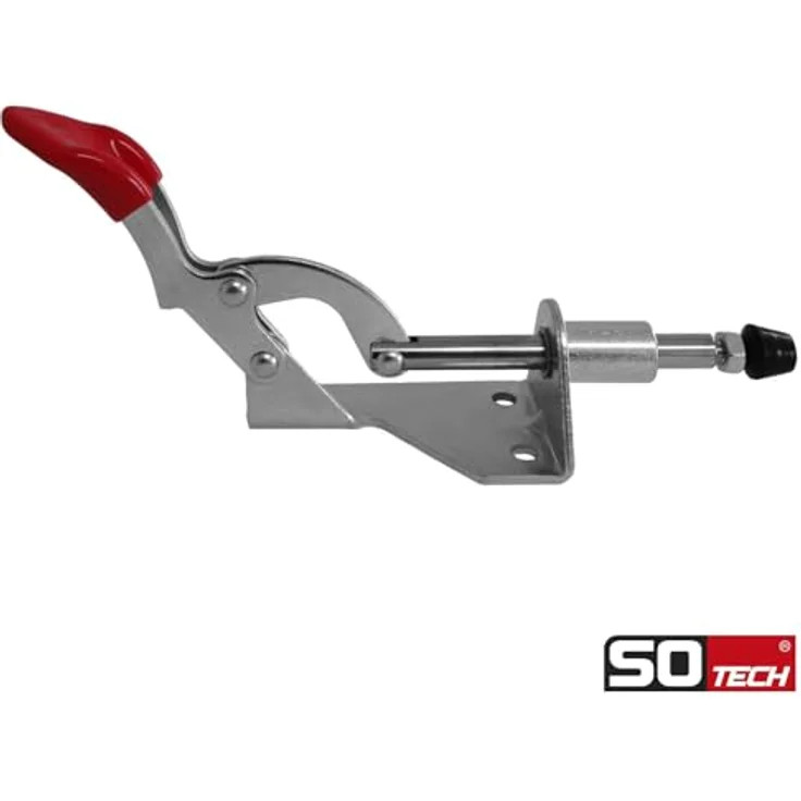 SO-TECH Kniehebelspanner Kniehebelklemme, Haltekraft bis zu 90 kg, 190° Winkel, 2 Stück, rot – Bild 3