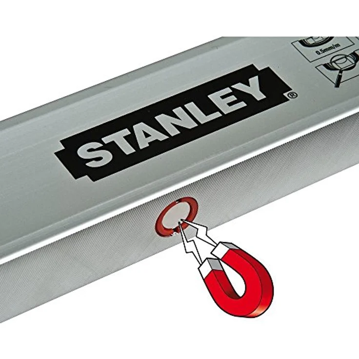 Stanley Wasserwaage Klassik (80 cm Länge, magnetisch, schlagfeste Blocklibelle, große Seitenlibelle) STHT1-43112 – Bild 4
