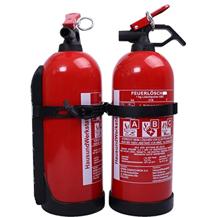 2 x Autofeuerlöscher Pulver mit Manometer GP-1X ABC 1 kg mit Halterung - Exdinger – Bild 3