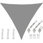 AMANKA 98% UV-Schutz: 4x4x4 Sonnensegel Dreieckig Wasserdicht - 90% Beschattung - Sonnenschutz Dach für Terrasse Balkon Garten Trampolin - Segeltuch mit Befestigung - Terrassenüberdachung Dreieck