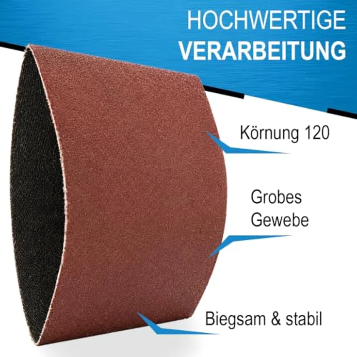 MS-Point 5x Schleifband Schleifpapier 120, 100x284mm für Satiniermaschinen mit Normalkorund, rot – Bild 5