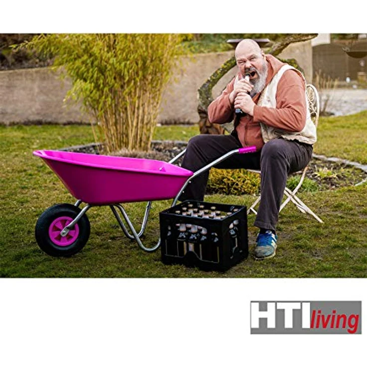 HTI-Living Schubkarre Schubkarre Havel 65 Pink, Gartenkarre 62,5 kg Volumen, belastbar bis 80 kg – Bild 4