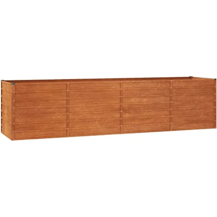 vidaXL Hochbeet aus Cortenstahl, Rostig, 320 x 80 x 77 cm, Wetterfester Stahl, Robust & Langlebig – Bild 3