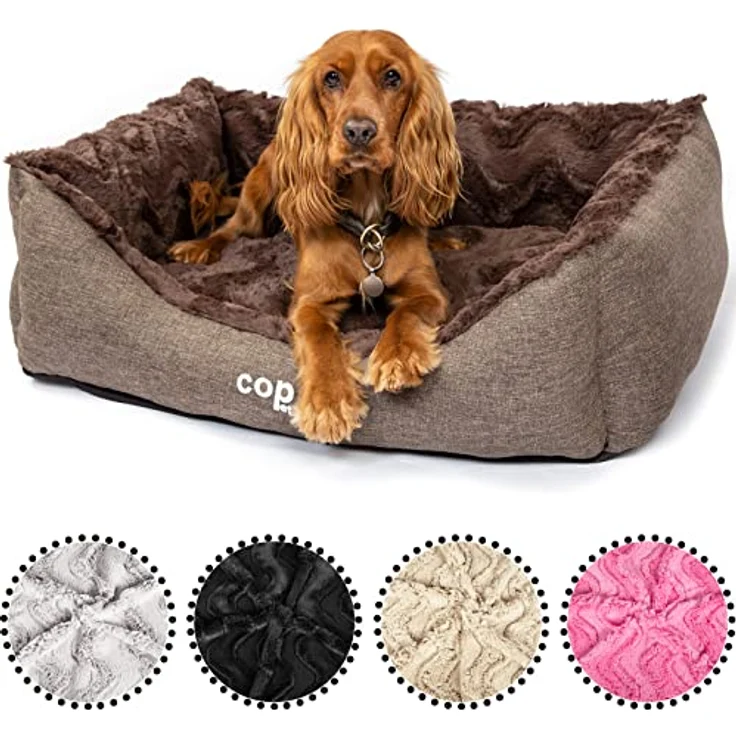 CopcoPet - Hundebett Pia Hundekörbchen Hundesofa, orthopädischer Visco-Schaumstoff, Braun – Bild 1