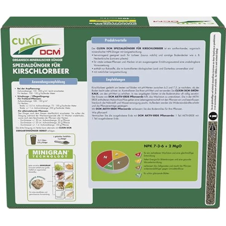 Cuxin DCM Spezialdünger Kirschlorbeer Dünger Heckenkirsche 3,0 kg – Bild 3