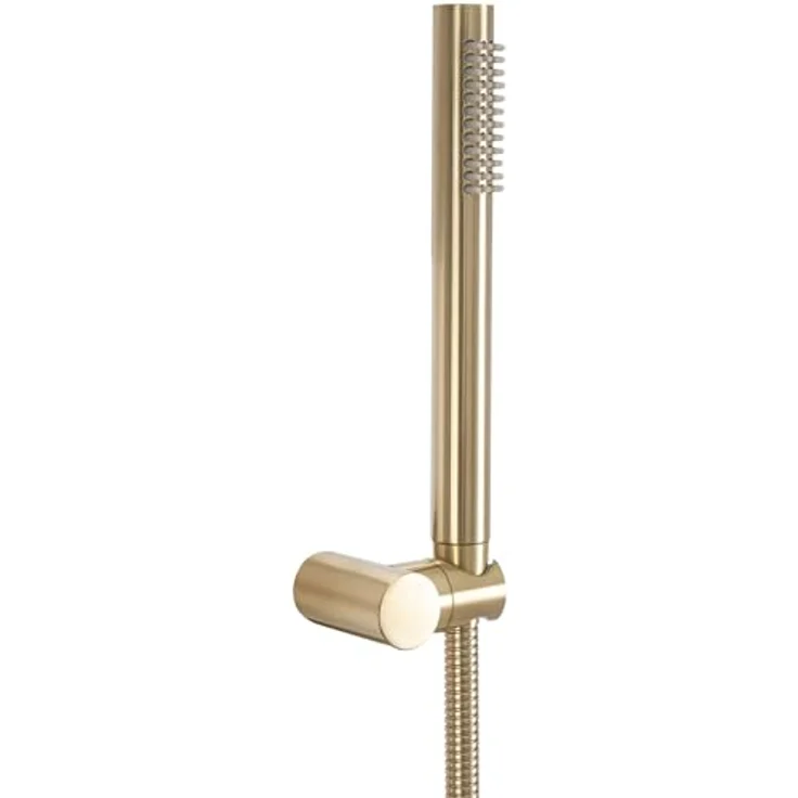 Rea Lungo Badewannenarmatur, gebürstetes Gold mit Messing-Handbrause für heißes und kaltes Wasser, wandmontierbar, 190 mm Auslaufreichweite – Bild 5