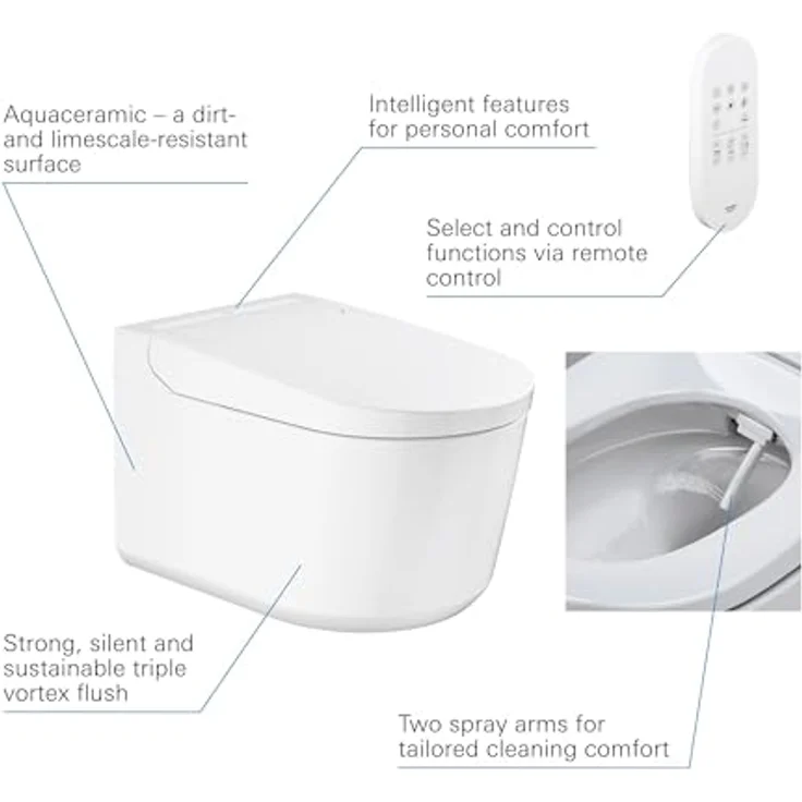 GROHE 36507SH0 Sensia Dusch-WC Komplettanlage für Unterputzspülkästen, Wandmontage, alpinweiß – Bild 4