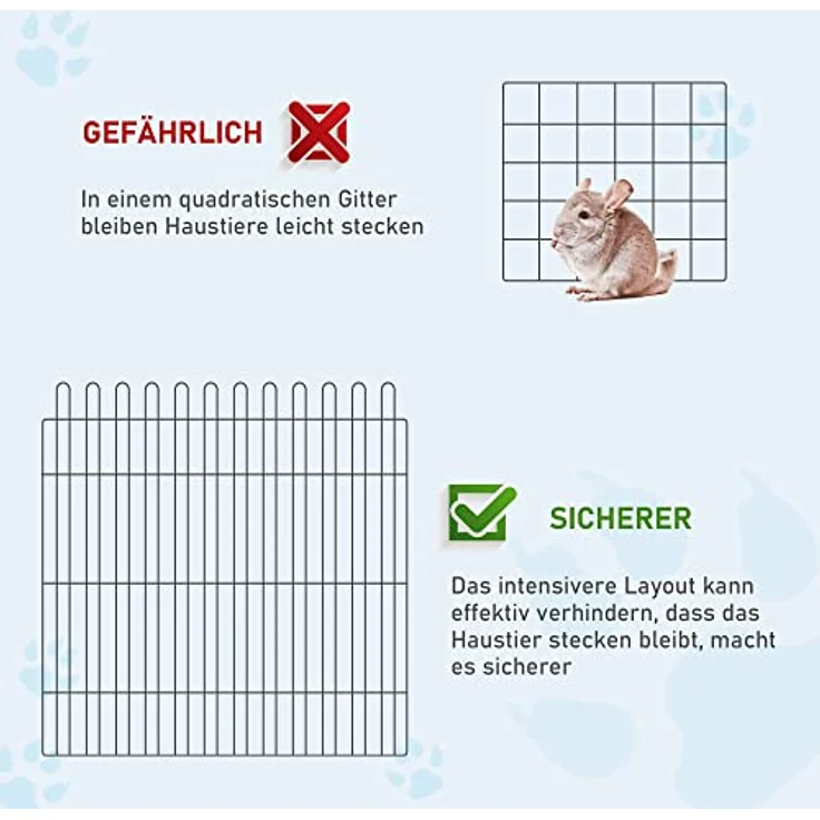 Pawhut® Welpenauslauf Welpenzaun Laufstall Freilaufgehege Welpengitter Maße: 71x61cm – Bild 5