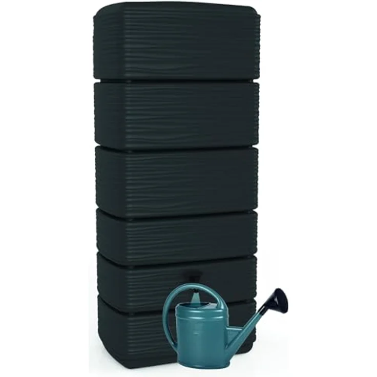 Ondis24 Regenwasser Wandtank Regenfass Eco 300 Liter Graphit anthrazit inkl. Wasserhahn - LANGLEBIG, HINGUCKER, PLATZSPAREND, VARIABEL, WARTUNGSARM – Bild 4