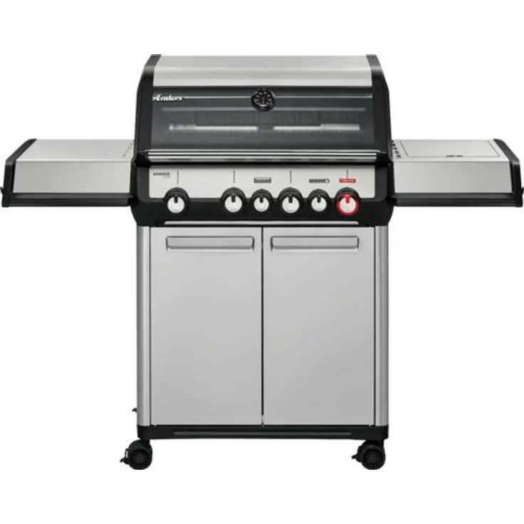 Enders Monroe Pro 4 SIKR Turbo, Gasgrill mit 4 Brennern, Hochleistungshitzezone, Rückwandbrenner und gusseisernem Grillrost