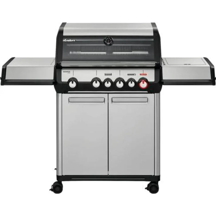 Enders Monroe Pro 4 SIKR Turbo, Gasgrill mit 4 Brennern, Hochleistungshitzezone, Rückwandbrenner und gusseisernem Grillrost