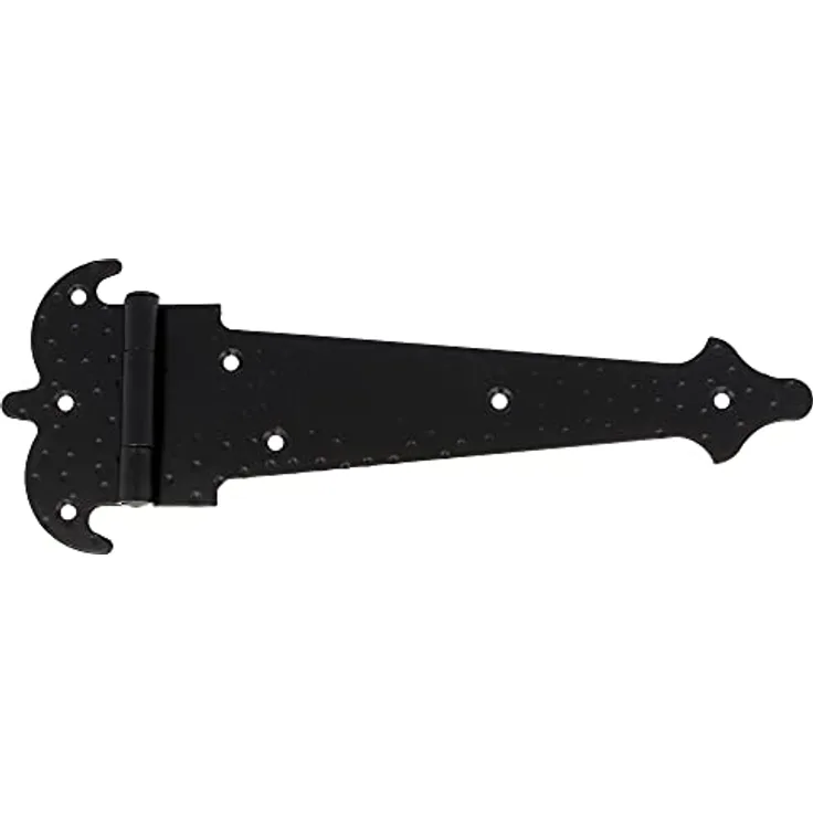 Amig Verstärktes Scharnier Modell 554, schwarz, aus geschmiedetem Stahl, für glatte Türen und Schränke, 150 x 88 x 2 mm