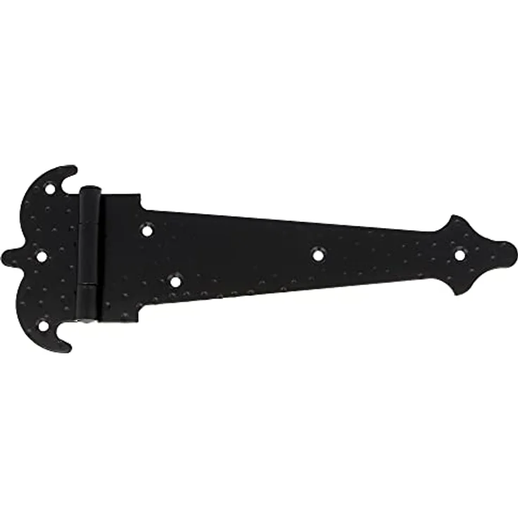 Amig Verstärktes Scharnier Modell 554, schwarz, aus geschmiedetem Stahl, für glatte Türen und Schränke, 150 x 88 x 2 mm – Bild 1