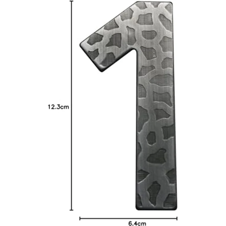 Schösswender Hausnummer Ziffer "1", Schmiedeeisen antik, Höhe 120 mm, schwarz verzinkt, inkl. Schrauben und Dübel – Bild 2