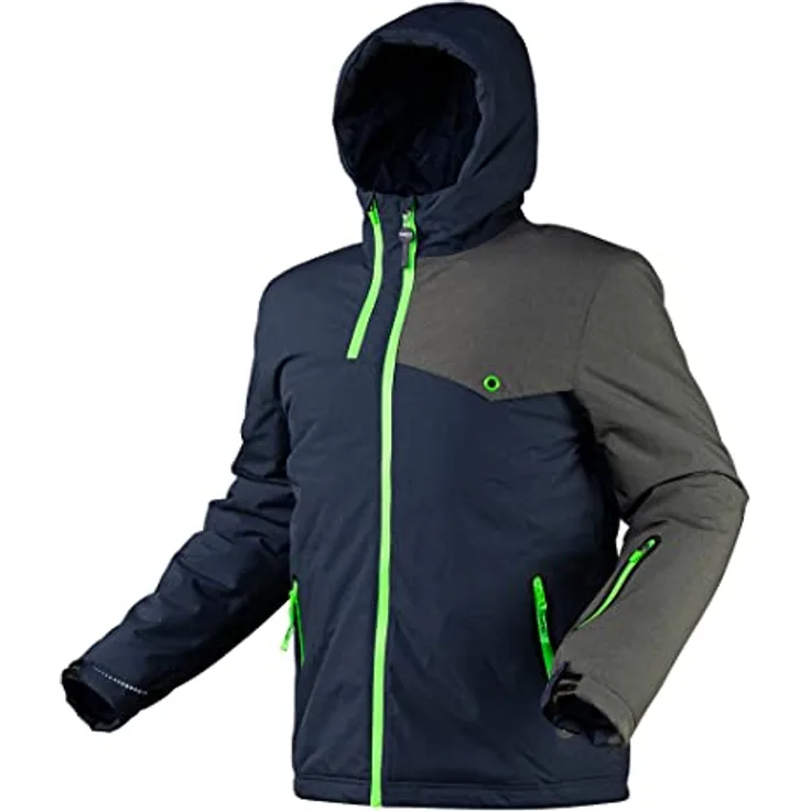 Neo Tools Herren Arbeitsparka, Membran-Jacke mit Kapuze, atmungsaktiv und wasserdicht, Gr. S-XXXL, 100% Polyester, PrimaLoft-Füllung, blau