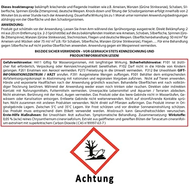 PVU Wespenspray 5 Liter + 500ml | Hochwirksames Wespengift aus reinem Chrysanthemum Extrakt, formuliert in Deutschland – Bild 2