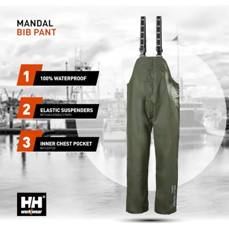 Helly Hansen Workwear Mandal Latzhose, 70529-480-4XL, army grün, flexible Gestaltung, langlebig und robust – Bild 3