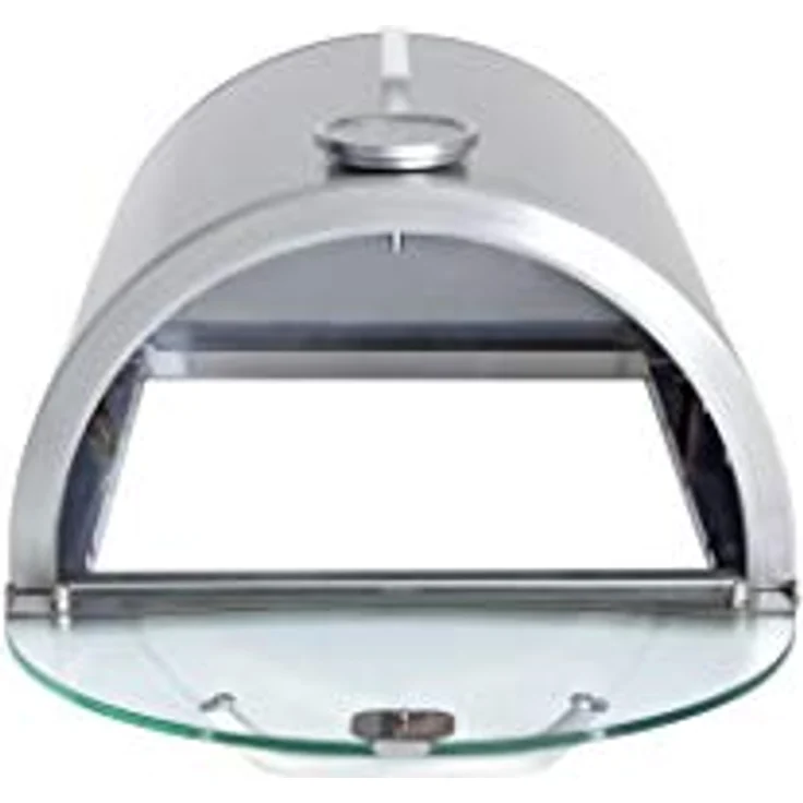 Allgrill Pizzaboxx rund Edelstahl Pizzaaufsatz mit Temperaturanzeige und Pizzastein, Ø 26 cm für Gasgrills mit Seitenkochfeld – Bild 2